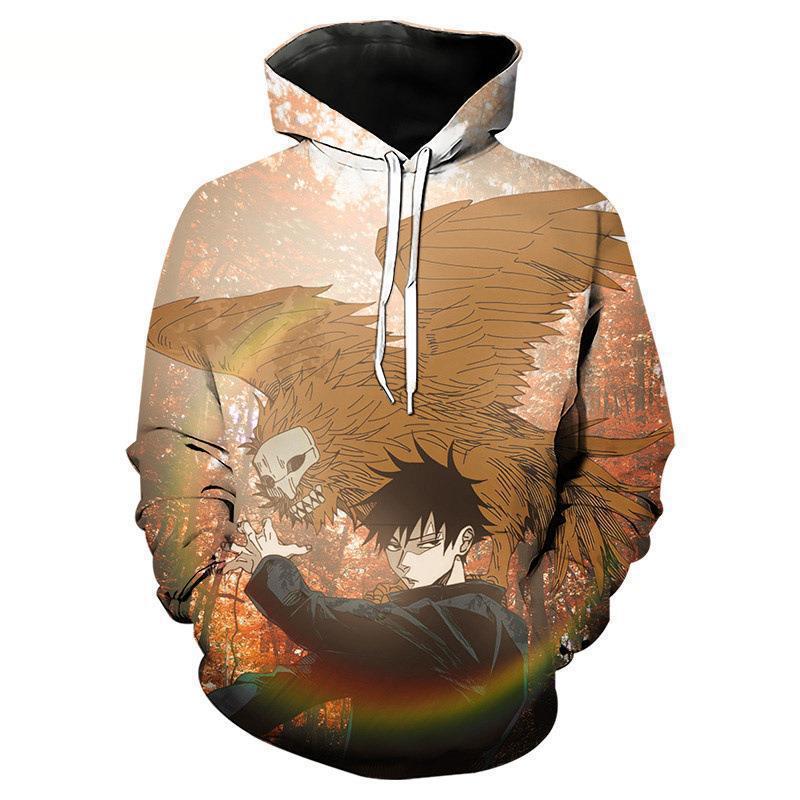Cross-border e-commerce men's 3D printed hoodie handsome kawaii anime character printed sweatshirt drop shipping