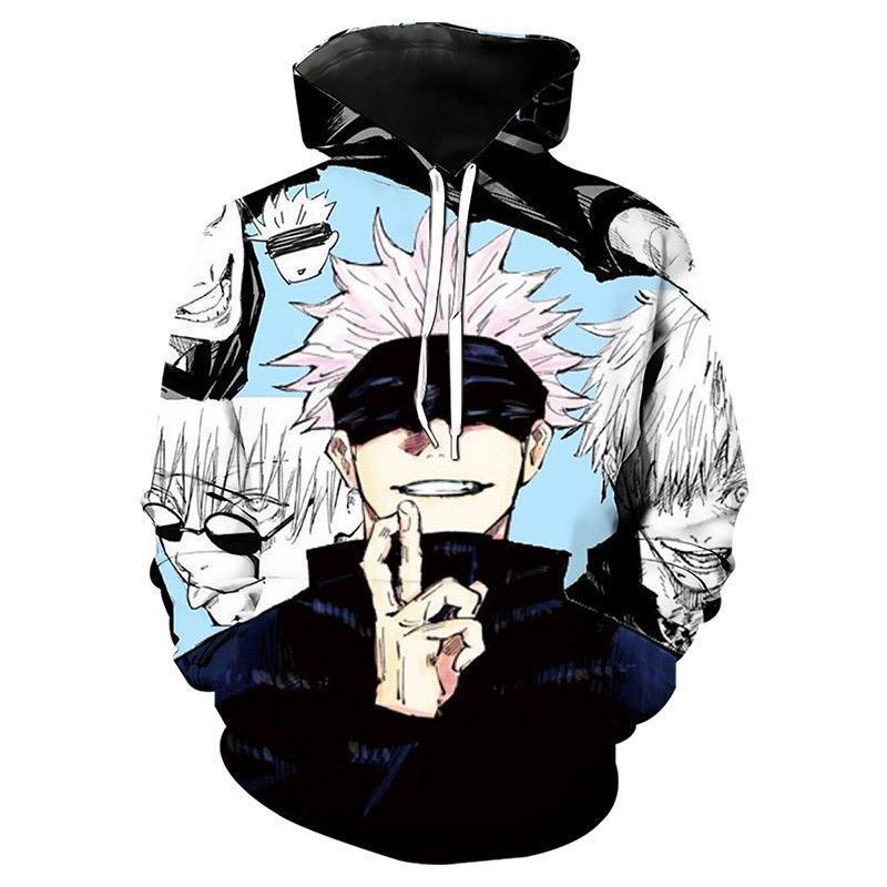 Cross-border e-commerce men's 3D printed hoodie handsome kawaii anime character printed sweatshirt drop shipping