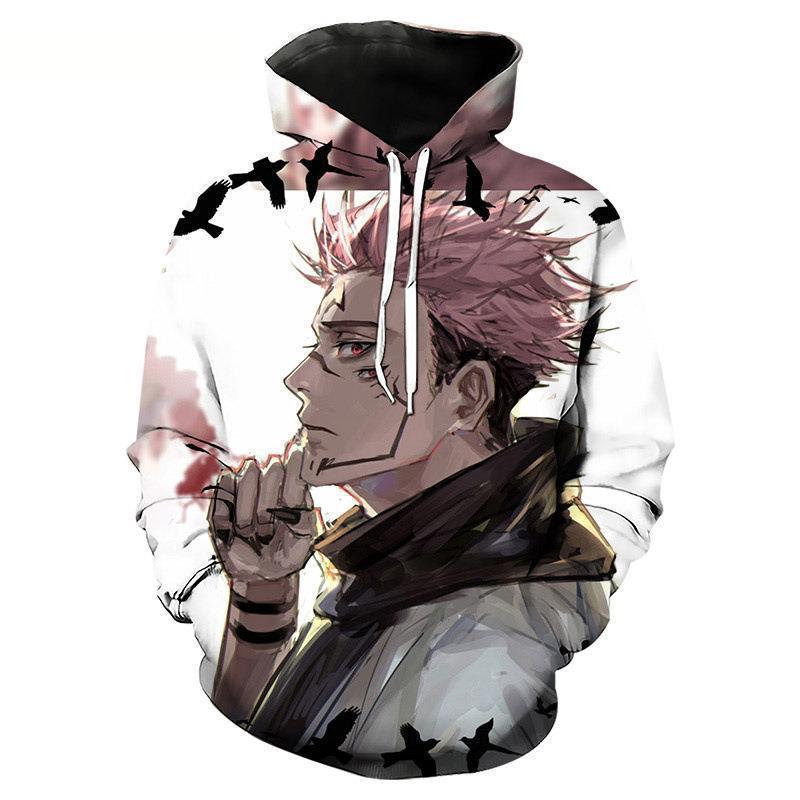 Cross-border e-commerce men's 3D printed hoodie handsome kawaii anime character printed sweatshirt drop shipping
