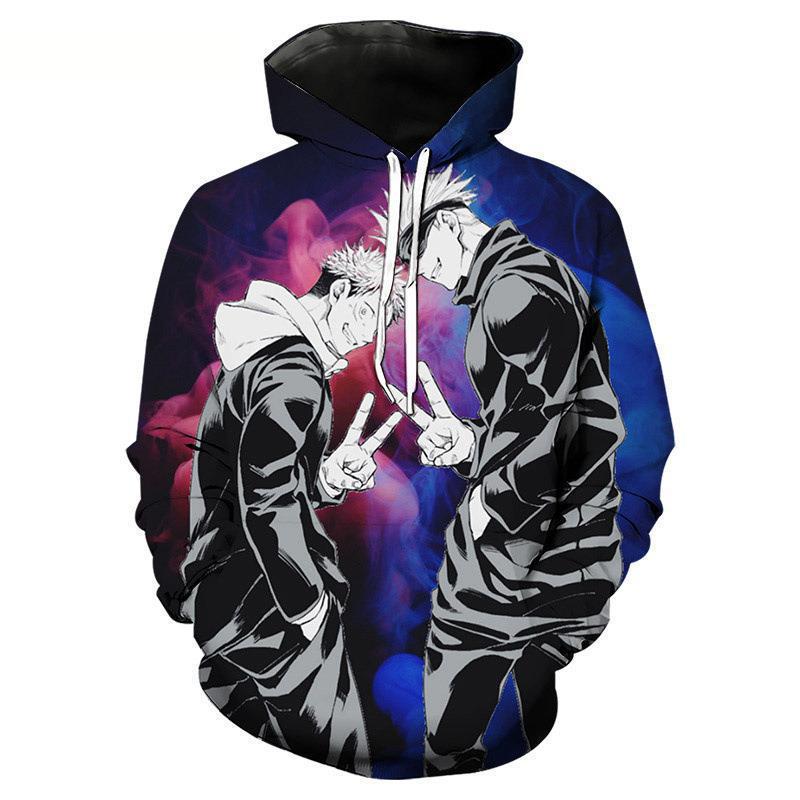Cross-border e-commerce men's 3D printed hoodie handsome kawaii anime character printed sweatshirt drop shipping