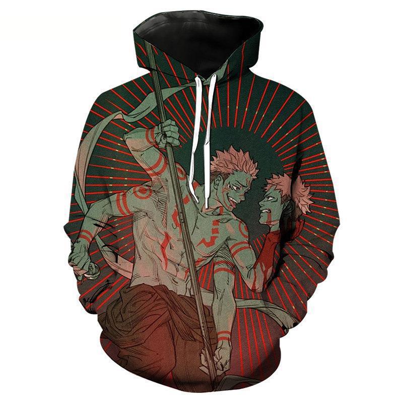 Cross-border e-commerce men's 3D printed hoodie handsome kawaii anime character printed sweatshirt drop shipping