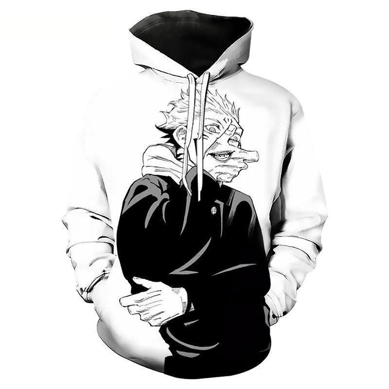 Cross-border e-commerce men's 3D printed hoodie handsome kawaii anime character printed sweatshirt drop shipping
