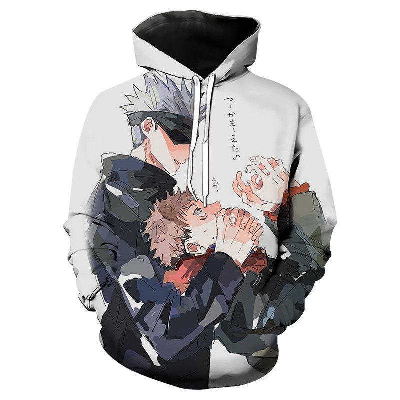 Cross-border e-commerce men's 3D printed hoodie handsome kawaii anime character printed sweatshirt drop shipping