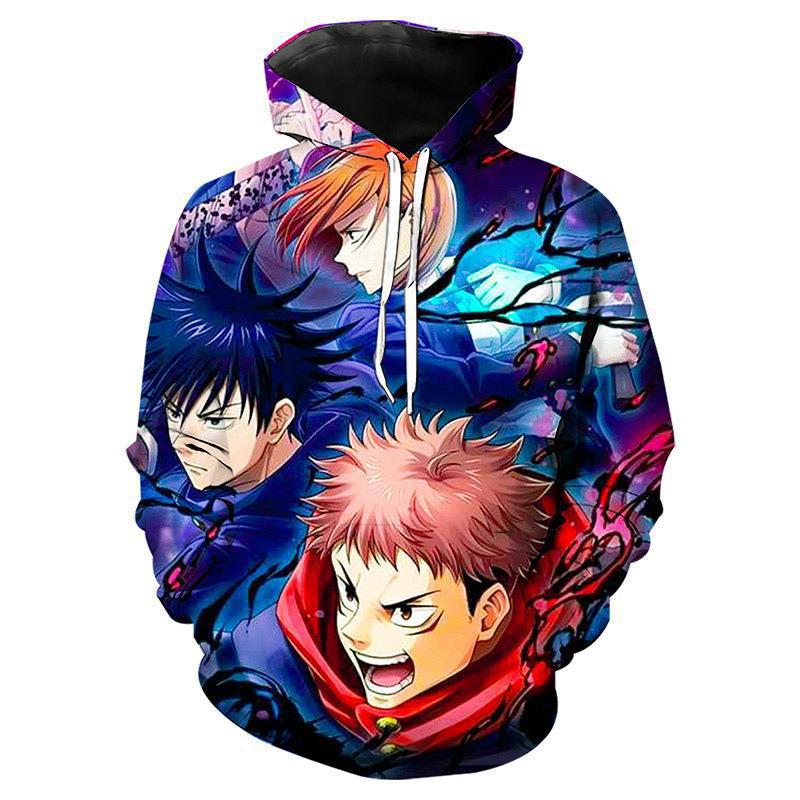 Cross-border e-commerce men's 3D printed hoodie handsome kawaii anime character printed sweatshirt drop shipping