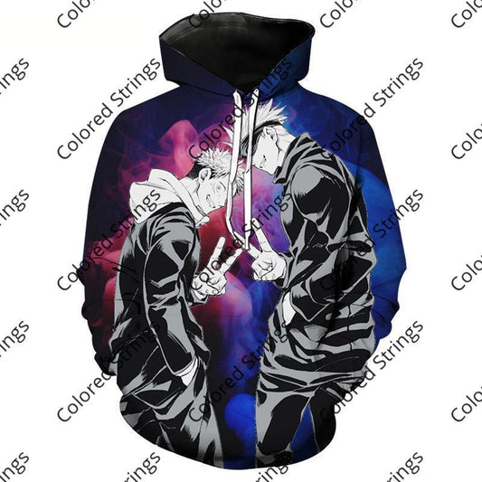Cross-border e-commerce men's 3D printed hoodie handsome kawaii anime character printed sweatshirt drop shipping